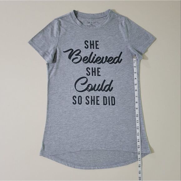 Zoe + Liv Women's Gray Short Sleeve Graphic T-Shirt - Picture 6 of 8